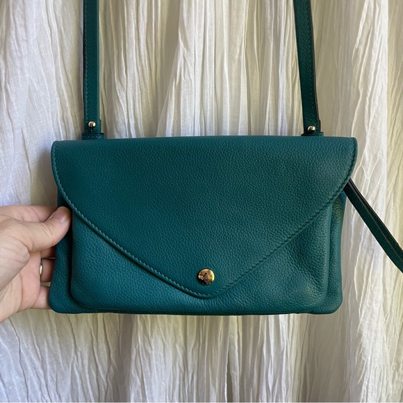 LODIS Handbags - LODIS Teal Leather Convertible Crossbody Clutch Handbag